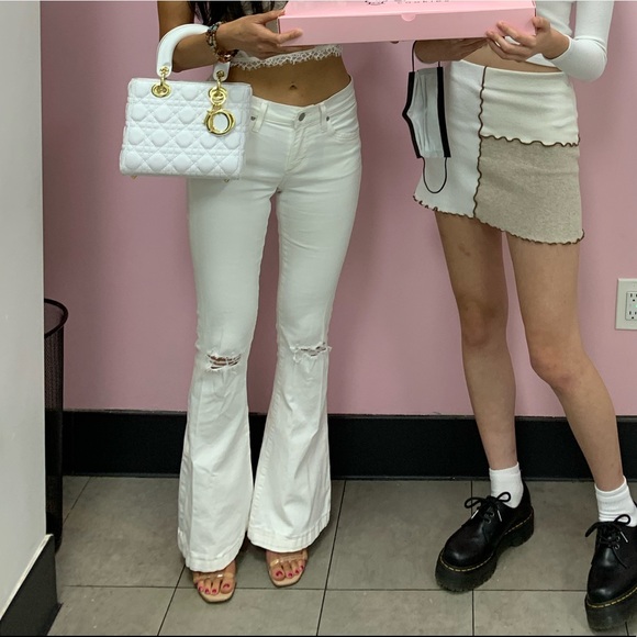 Agolde Madison White Ultra Flare Jeans 25 - Picture 7 of 8